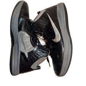 Nike Lunarlon Hyperfuse Mens Size 11.5 basketball shoes black with silver gray